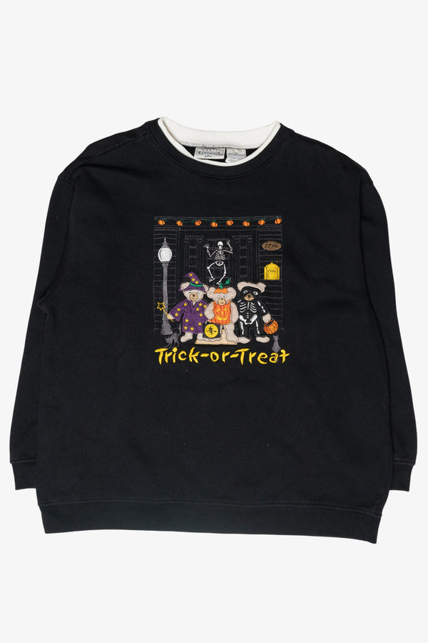 "Trick or Treat" Bears Vintage Halloween Sweatshirt (1990s)