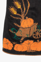 Vintage Black J.J Poole Pumpkins And Leaves Autumn Vest (1980s)