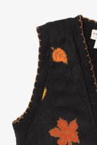 Vintage Black J.J Poole Pumpkins And Leaves Autumn Vest (1980s)