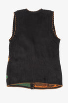 Vintage Black J.J Poole Pumpkins And Leaves Autumn Vest (1980s)