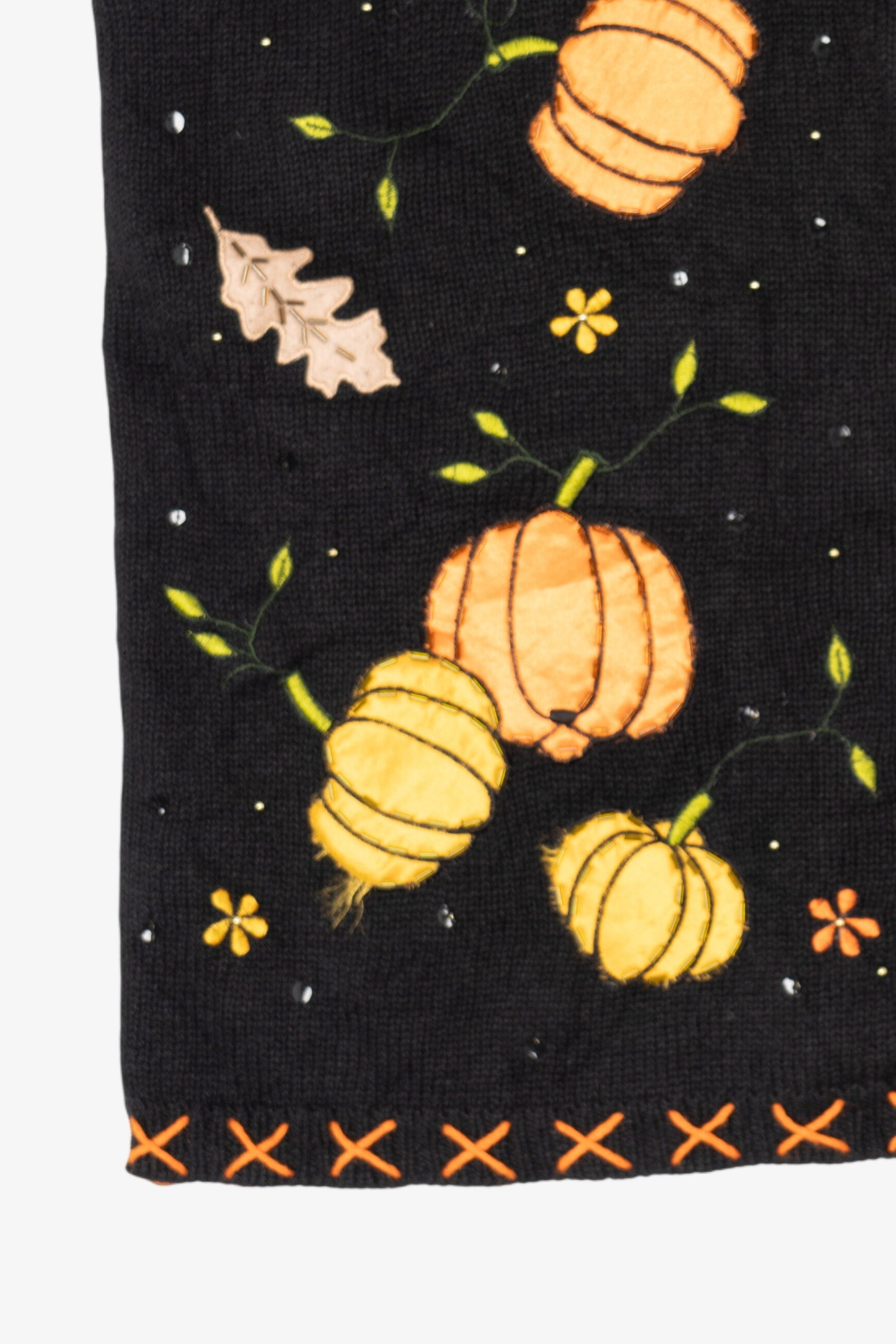 Vintage Black Basic Editions Pumpkins Autumn Vest (1990s)