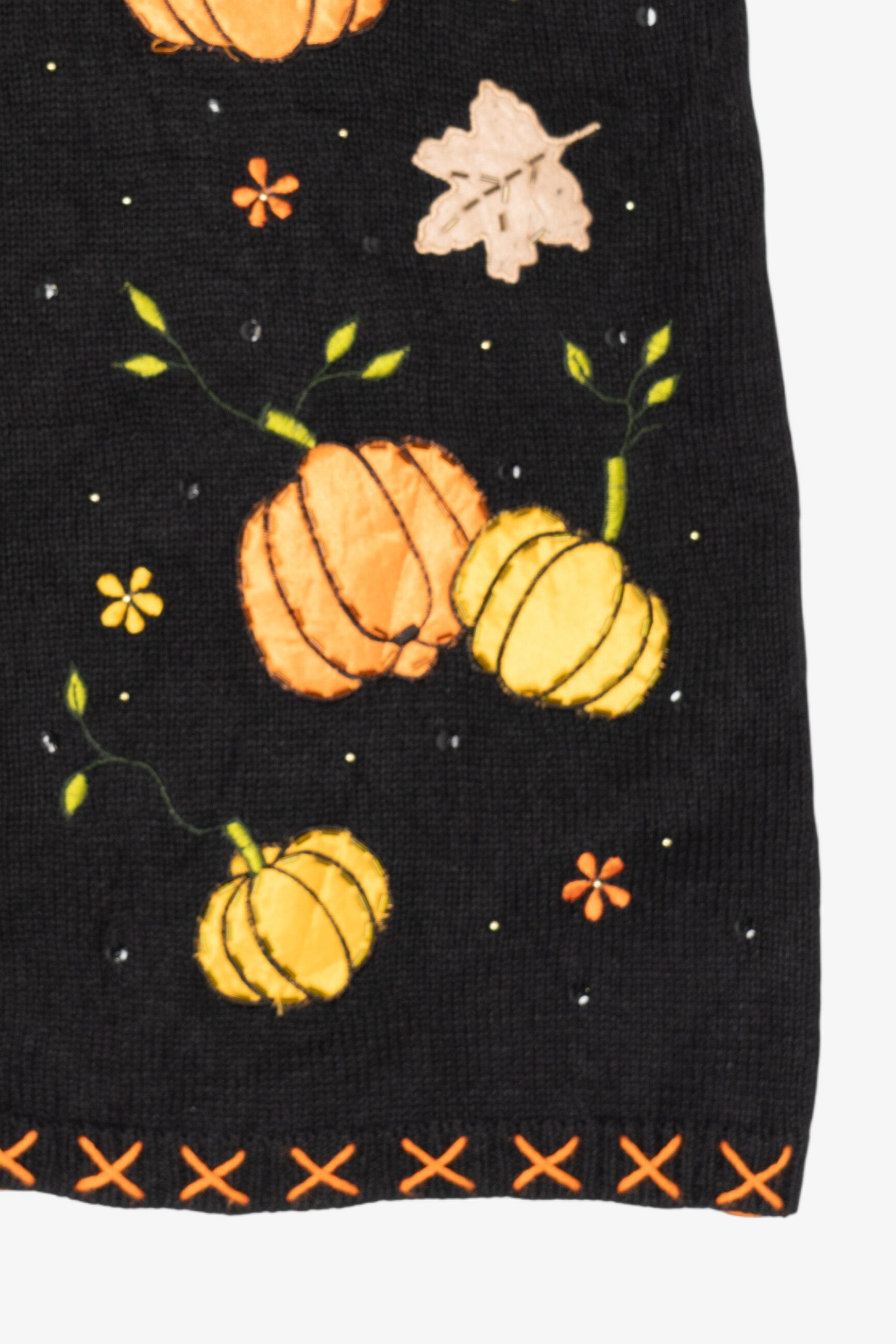 Vintage Black Basic Editions Pumpkins Autumn Vest (1990s)