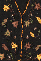 Vintage Black Basic Editions Autumn Leaves Vest (1990s)