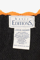 Vintage Black Basic Editions Autumn Leaves Vest (1990s)