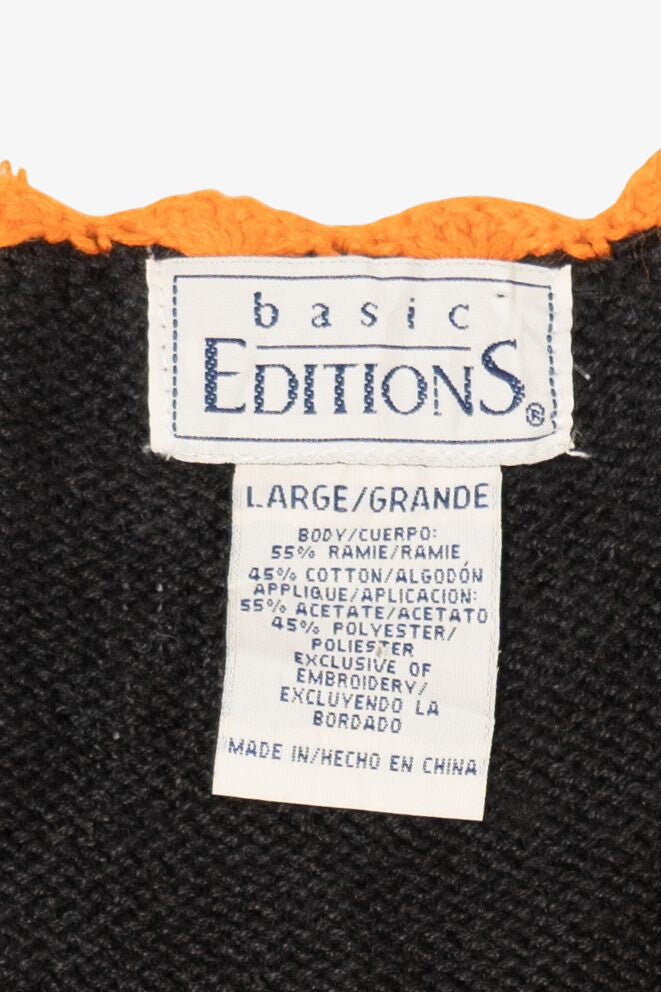 Vintage Black Basic Editions Autumn Leaves Vest (1990s)