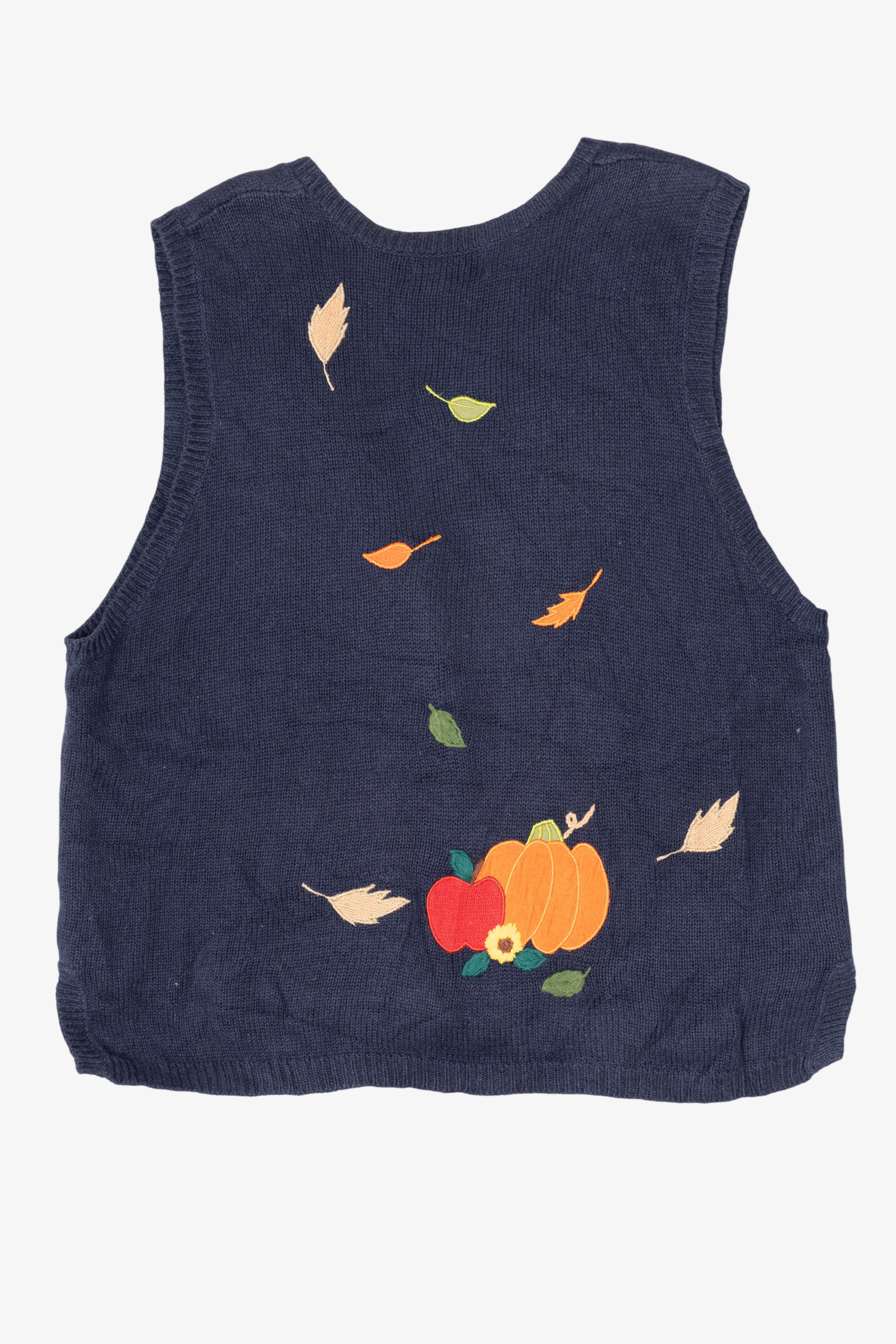 Vintage Navy Blue Mandal Bay Autumn Harvest Vest (1990s)