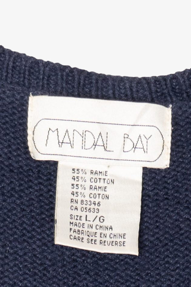 Vintage Navy Blue Mandal Bay Autumn Harvest Vest (1990s)
