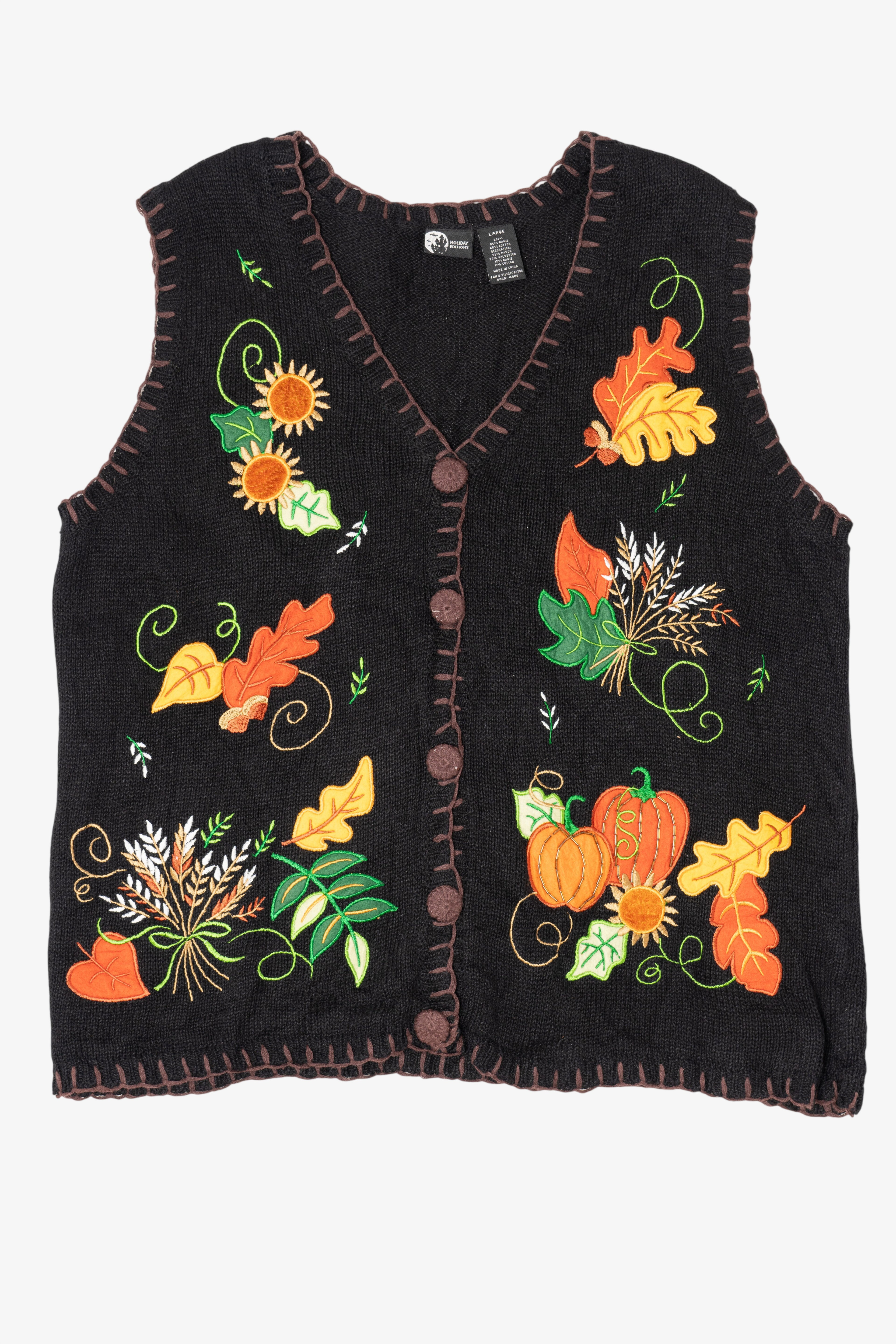 Vintage Pumpkins And Sunflowers Autumn Harvest (1990s)