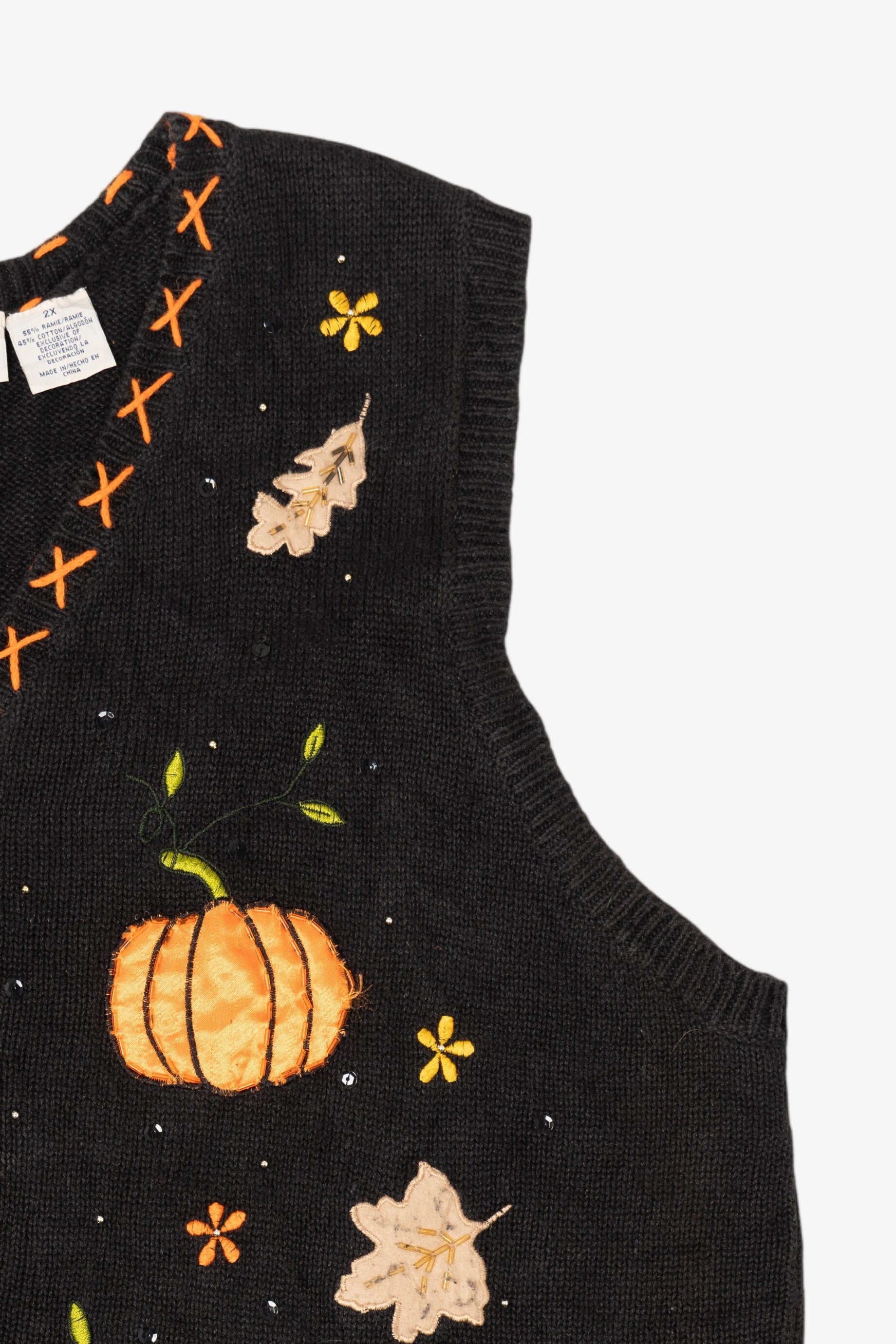 Vintage Pumpkins Autumn Harvest Fall Vest (1990s)