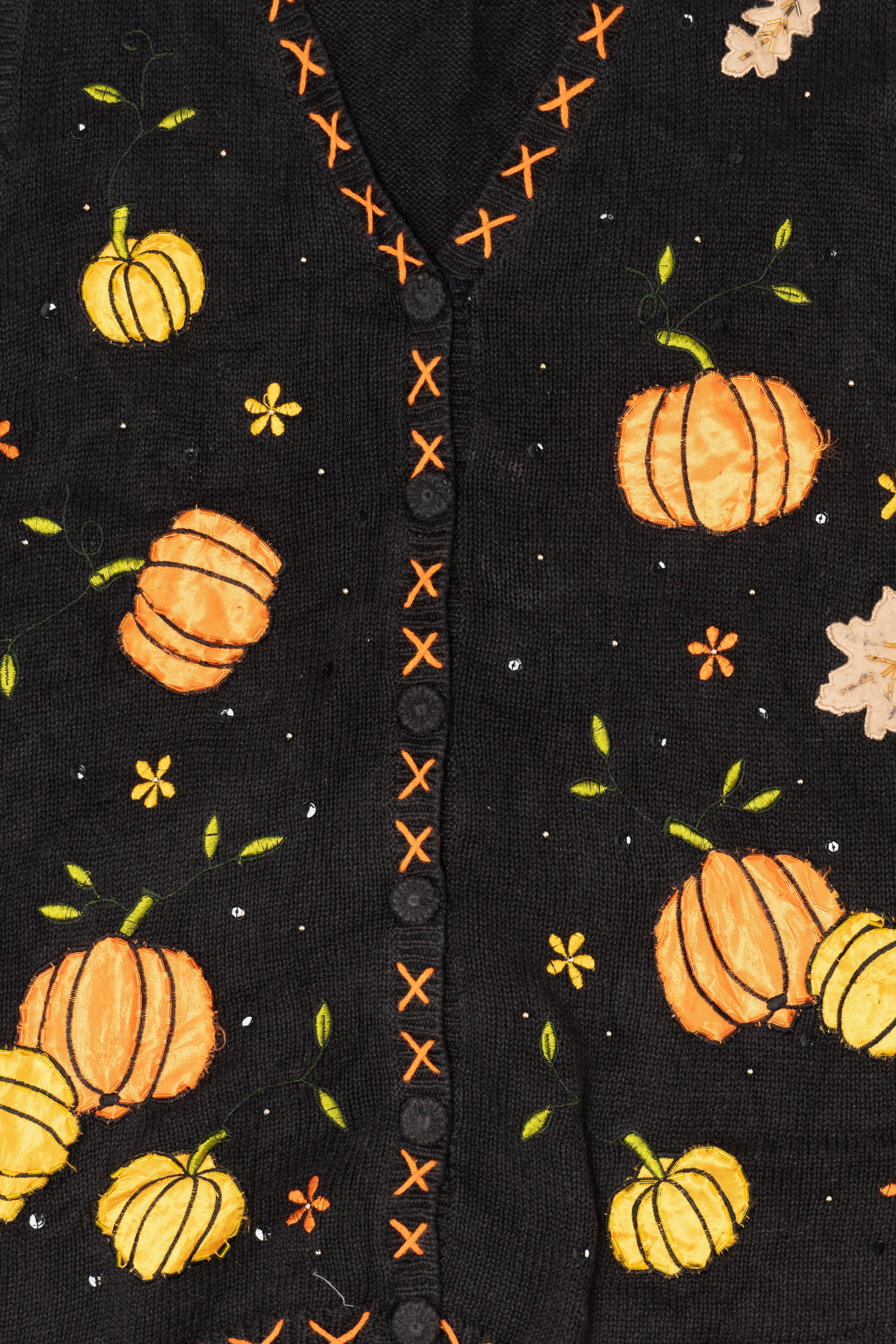 Vintage Pumpkins Autumn Harvest Fall Vest (1990s)