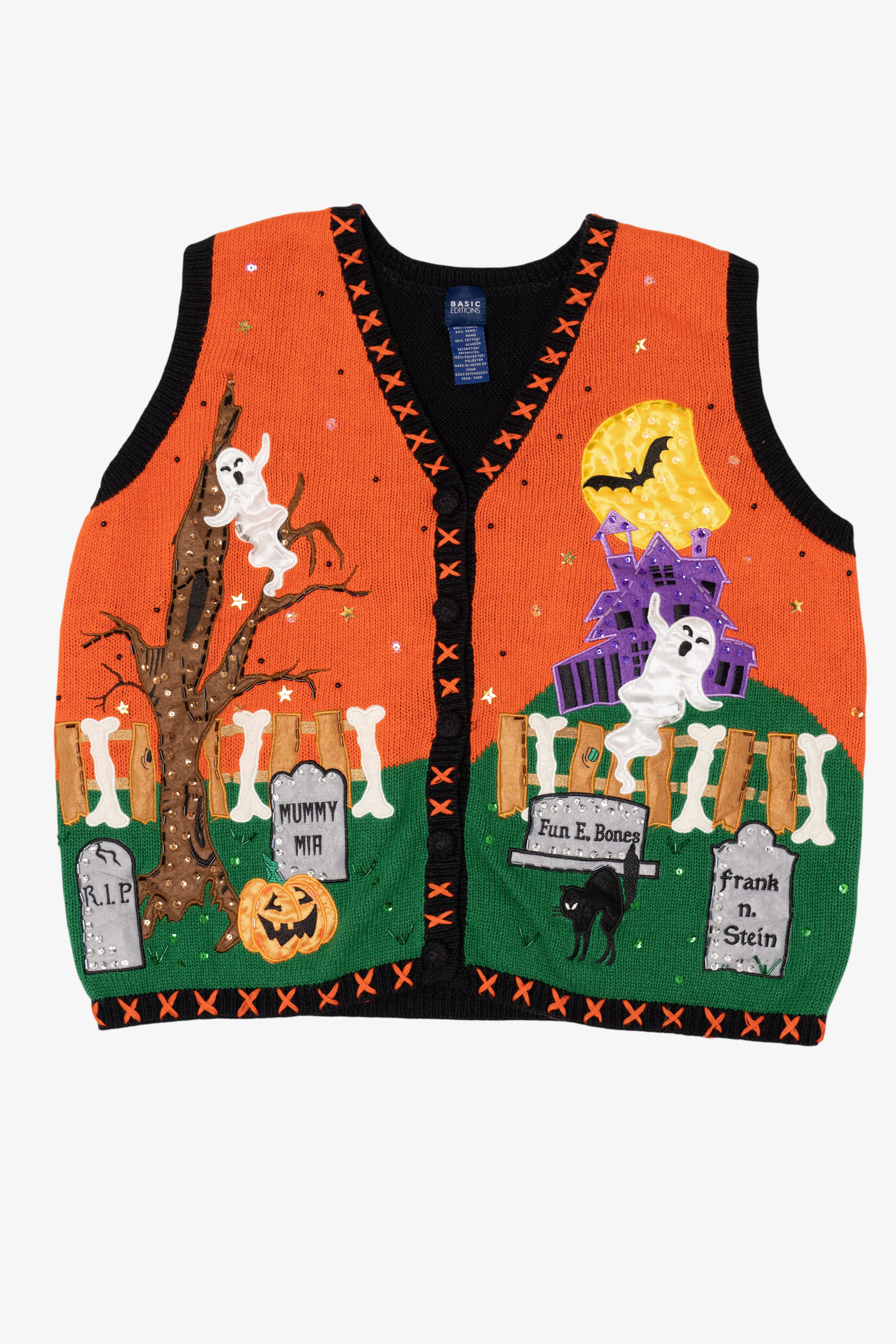 Vintage Basic Editions Halloween Graveyard Vest (1990s)