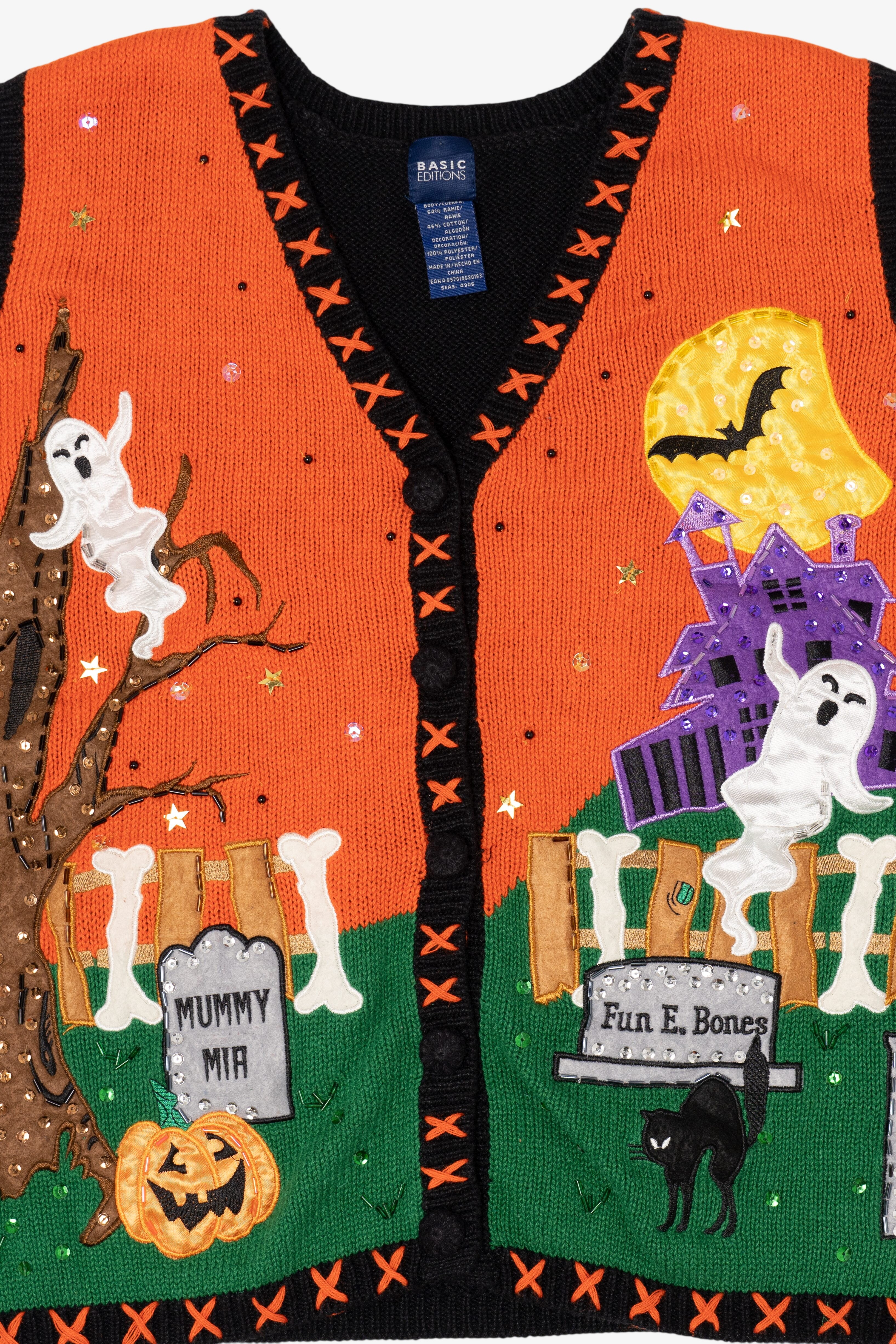 Vintage Basic Editions Halloween Graveyard Vest (1990s)