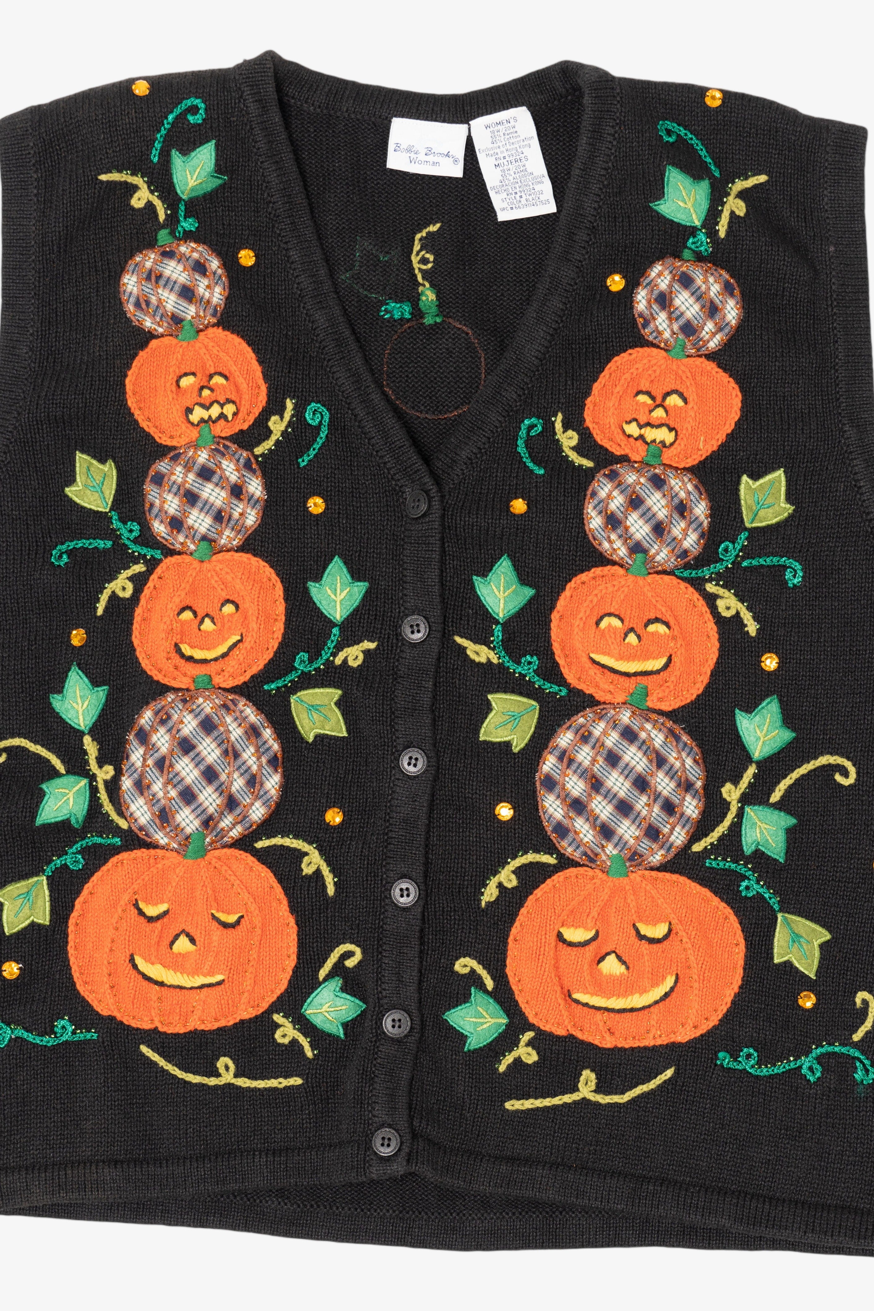 Vintage Bobbie Brooks Halloween Pumpkins Vest (1990s)