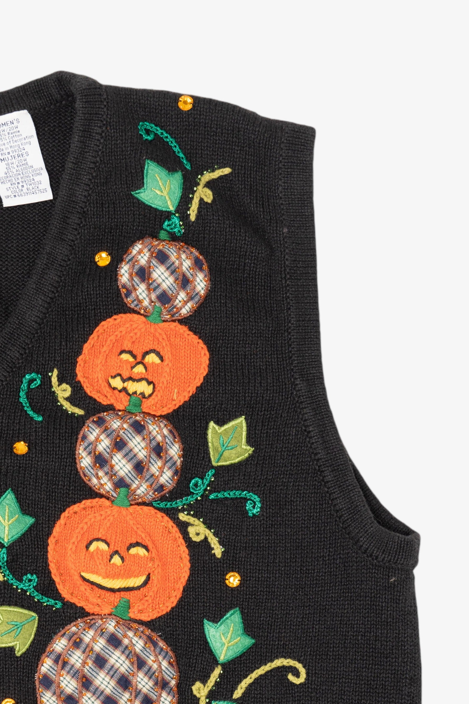 Vintage Bobbie Brooks Halloween Pumpkins Vest (1990s)