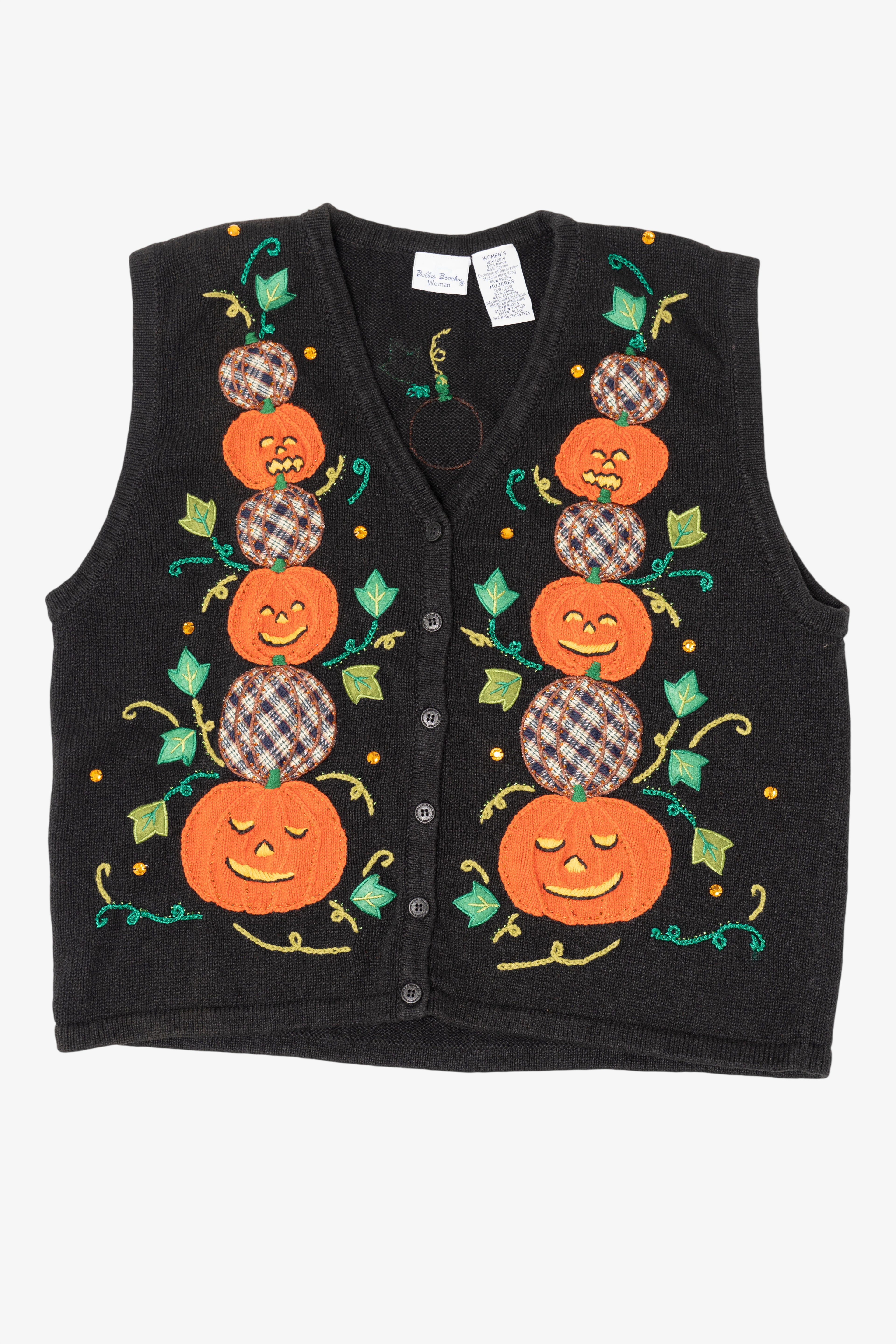 Vintage Bobbie Brooks Halloween Pumpkins Vest (1990s)