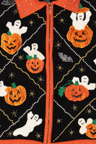 Vintage Pumpkins And Ghost Beaded Halloween Vest (1990s)