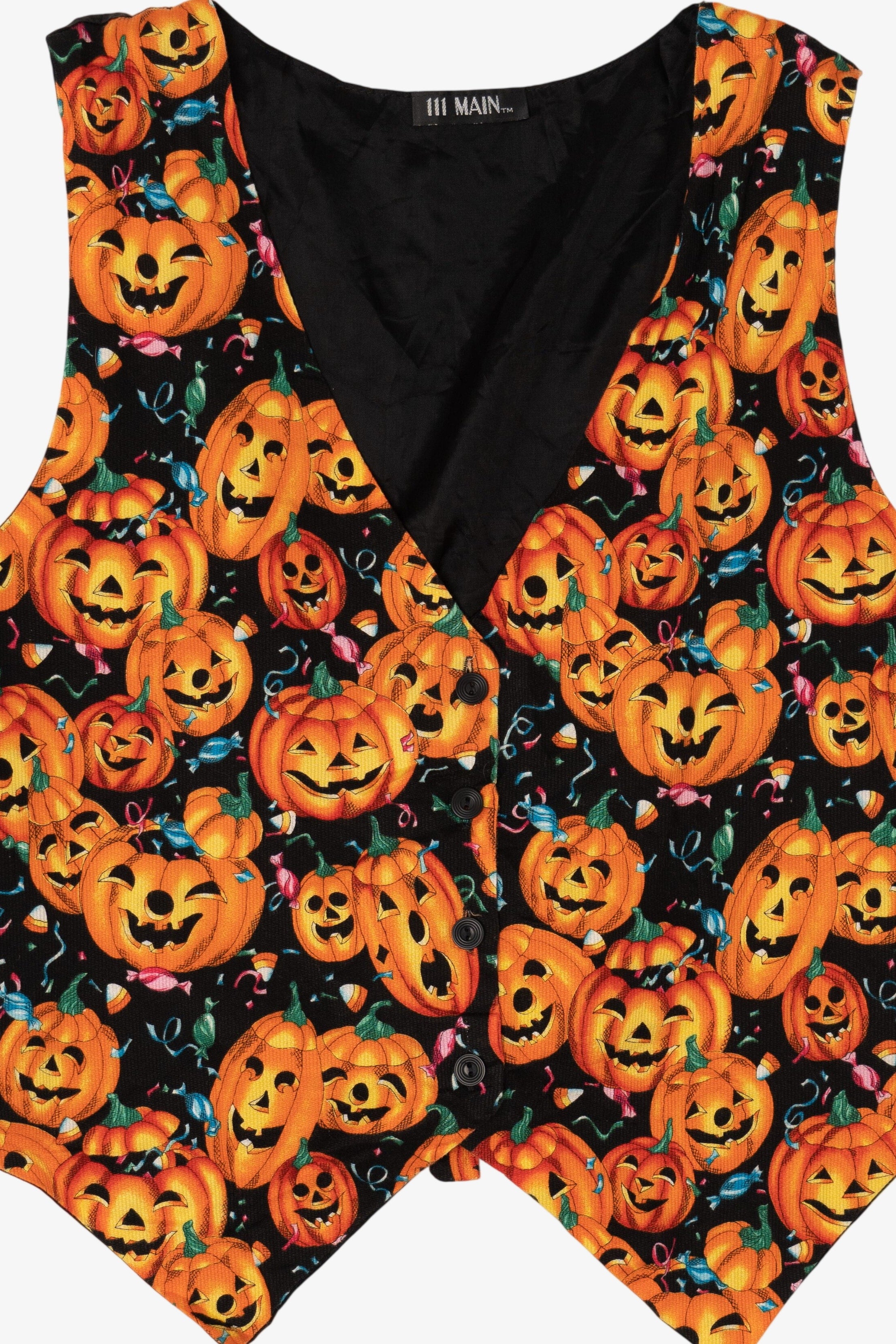 Vintage 111 Main Pumpkin Halloween Vest (1990s)