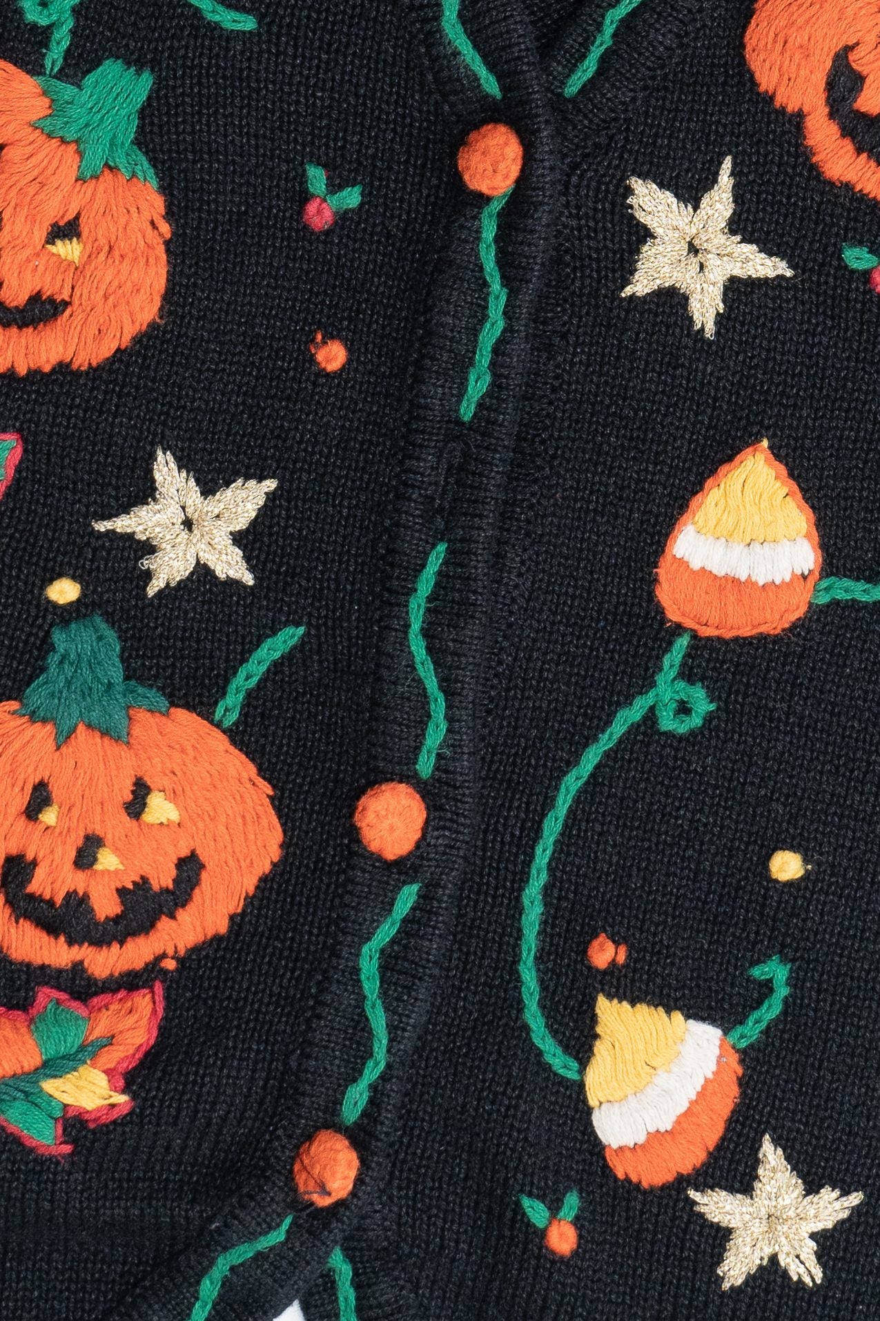 Vintage Pumpkins & Candy Corn Halloween Vest (1990s)