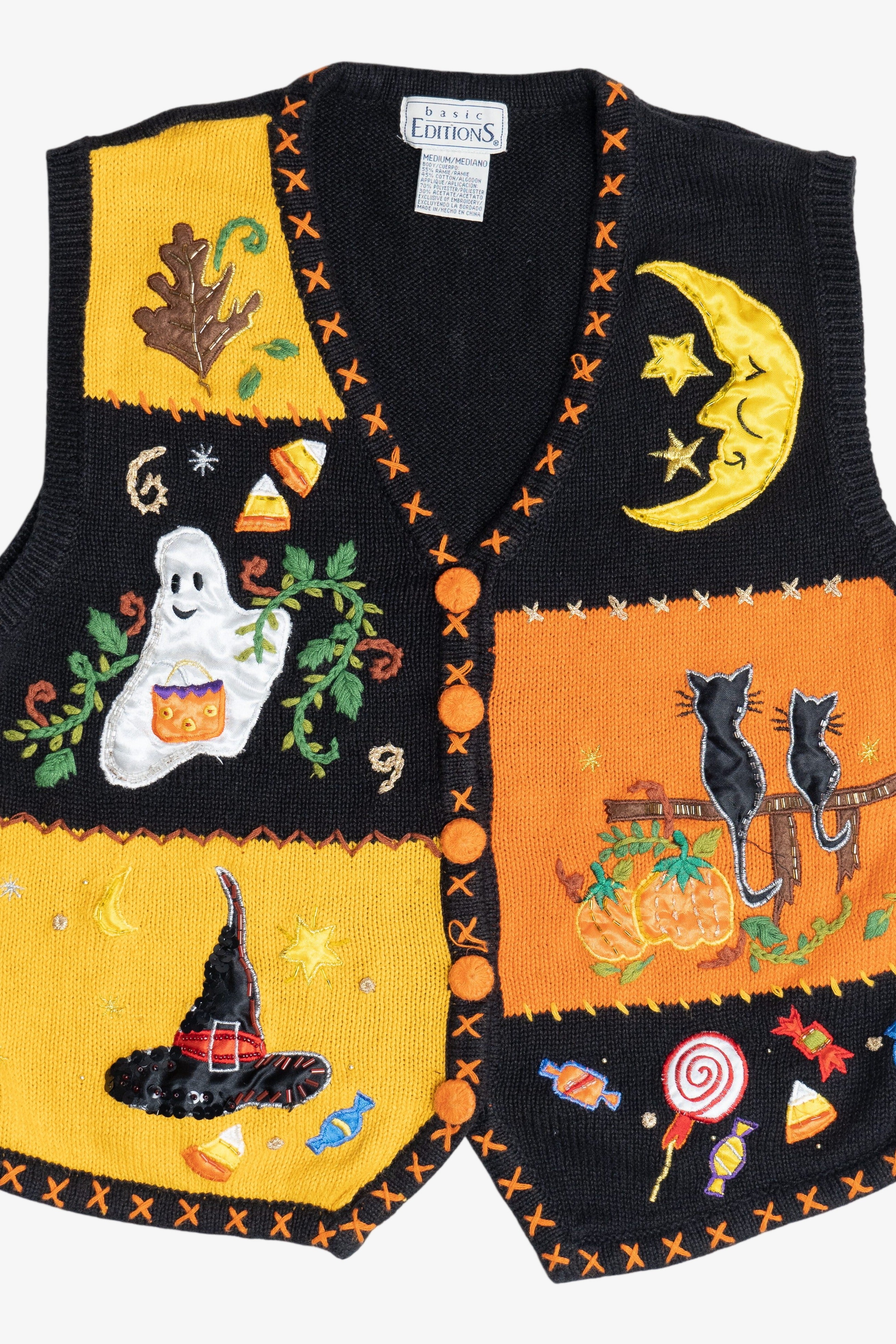 Vintage Basic Editions Halloween Sweater Vest (1990s)