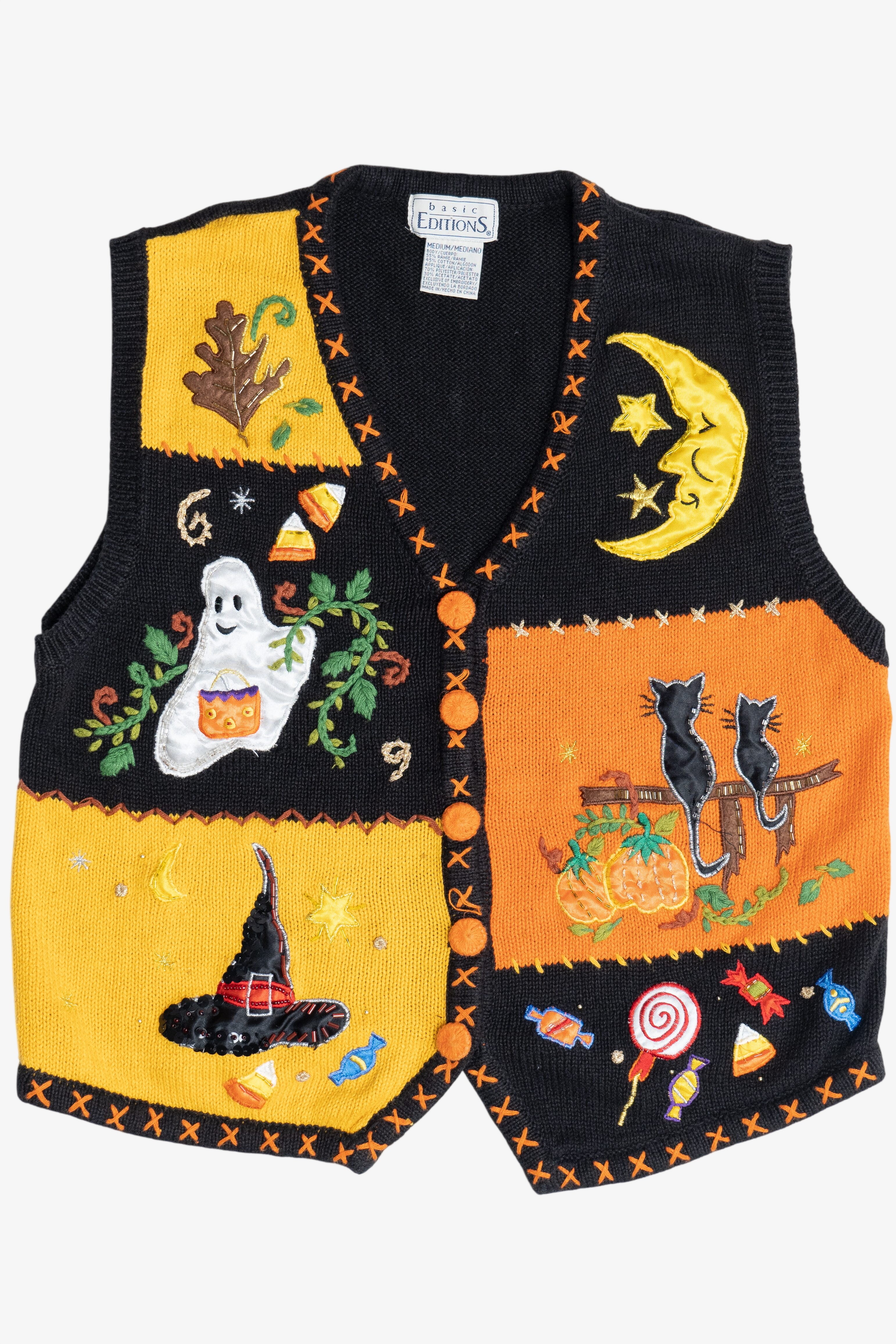 Vintage Basic Editions Halloween Sweater Vest (1990s)