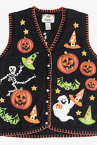 Vintage Skeleton & Ghost Halloween Vest (1990s)