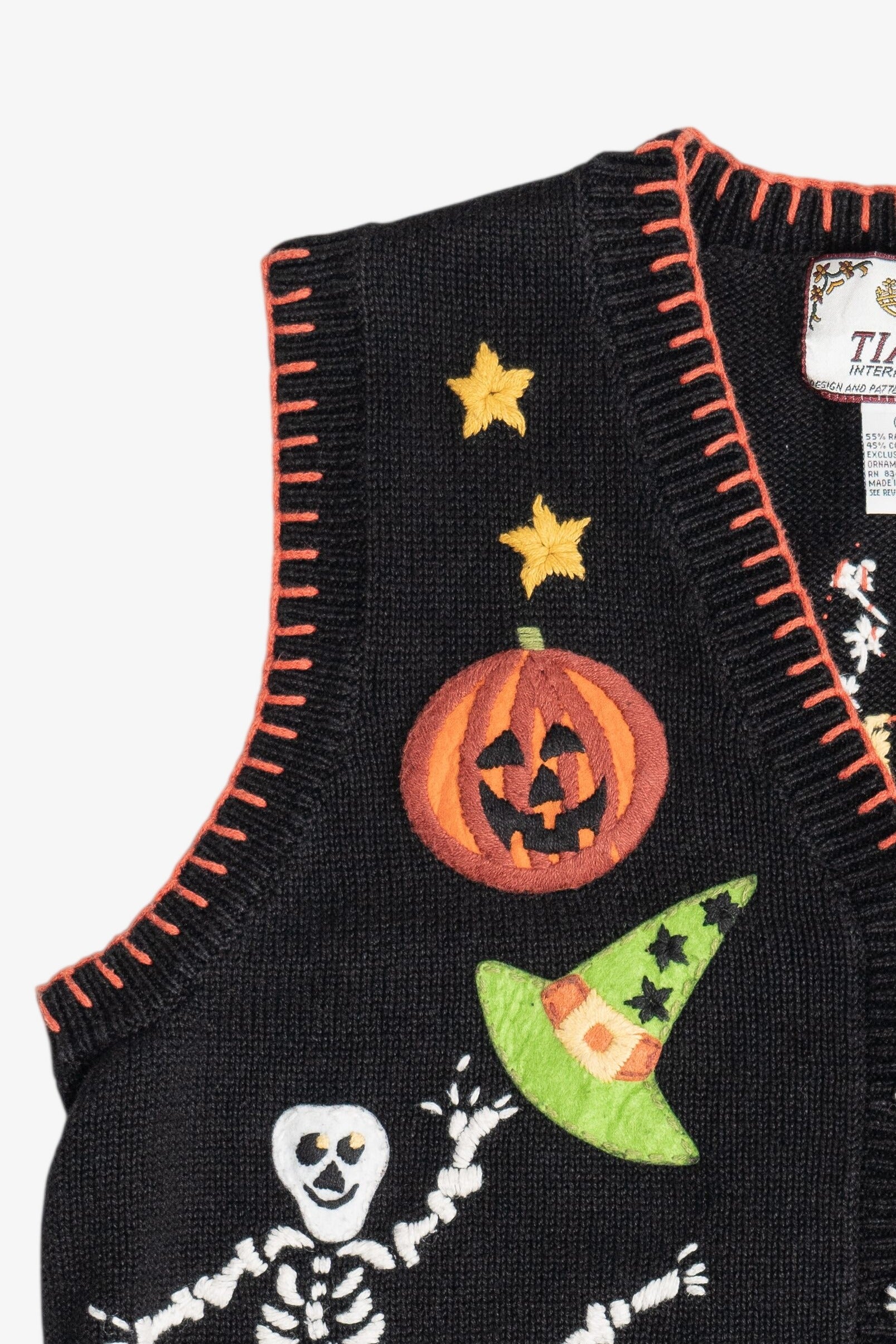 Vintage Skeleton & Ghost Halloween Vest (1990s)