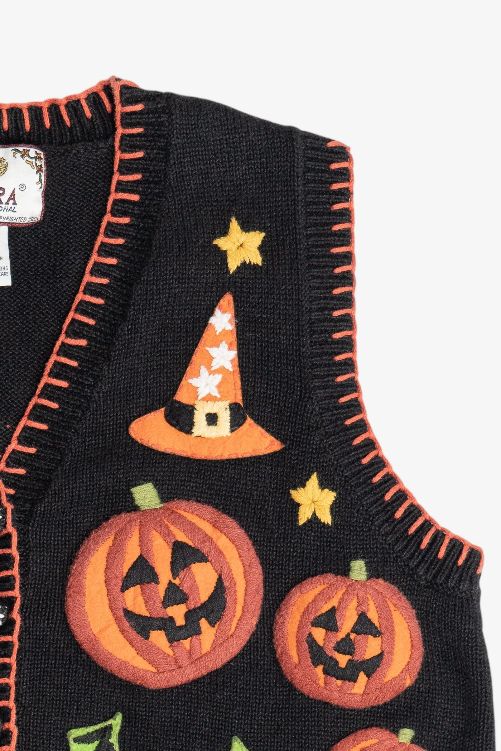 Vintage Skeleton & Ghost Halloween Vest (1990s)
