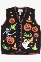 Vintage Skeleton & Ghost Halloween Vest (1990s)