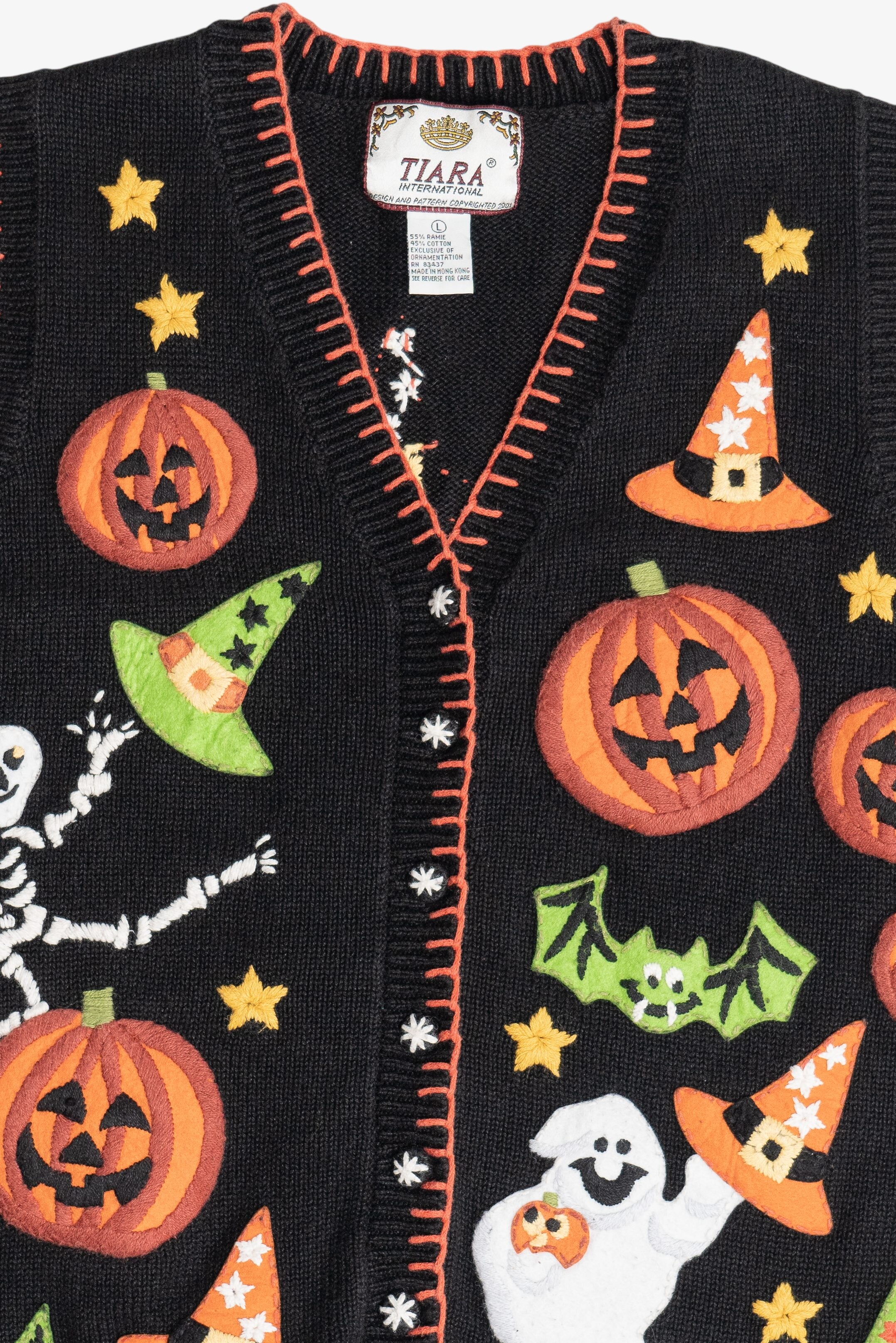 Vintage Skeleton & Ghost Halloween Vest (1990s)