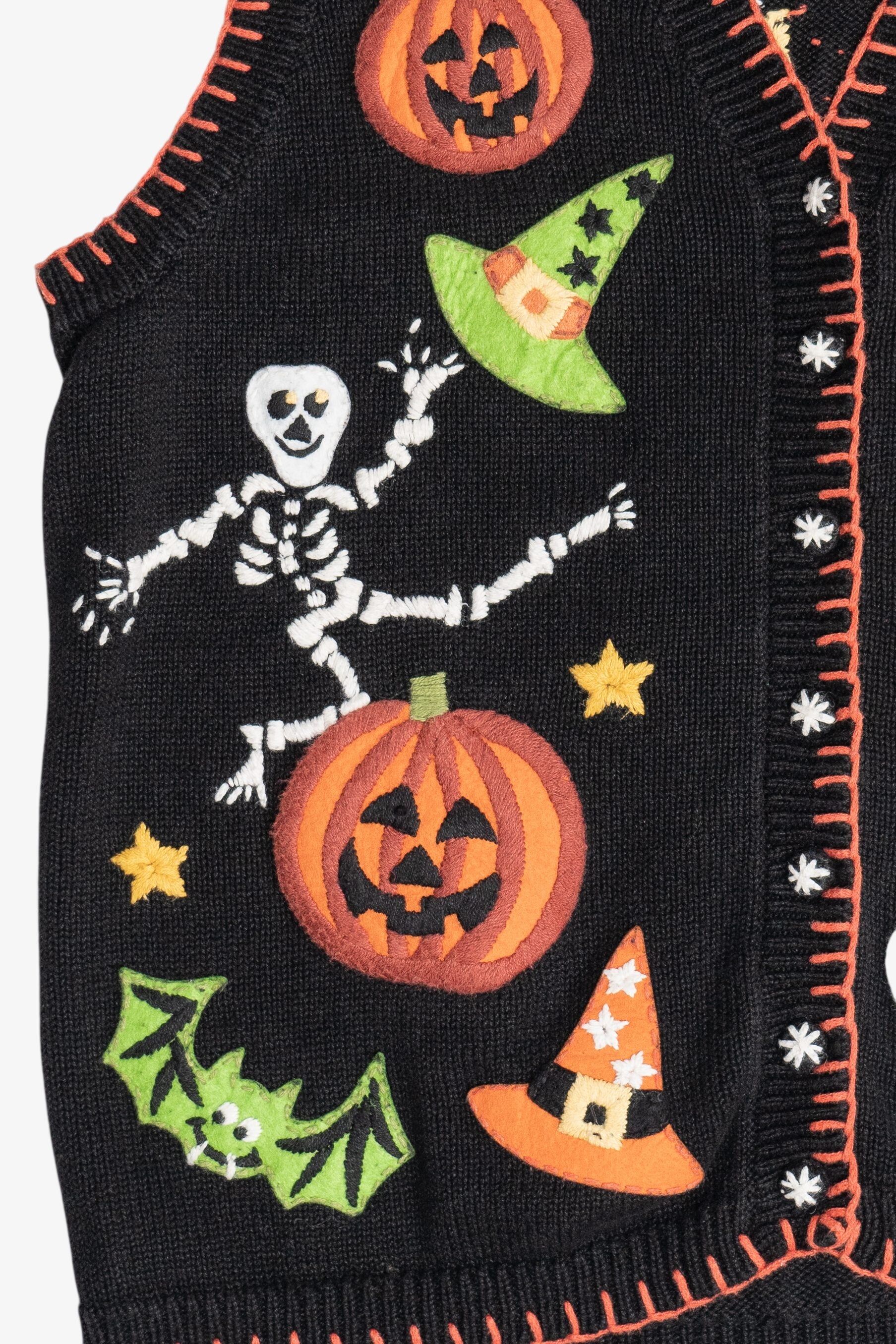 Vintage Skeleton & Ghost Halloween Vest (1990s)