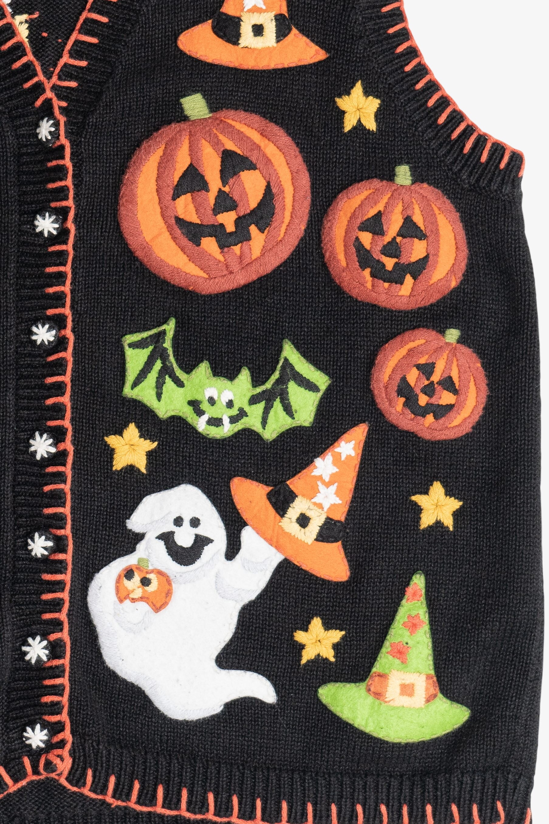 Vintage Skeleton & Ghost Halloween Vest (1990s)