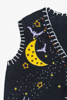 Vintage "Happy Halloween" Pumpkins & Starry Sky Vest (1990s)
