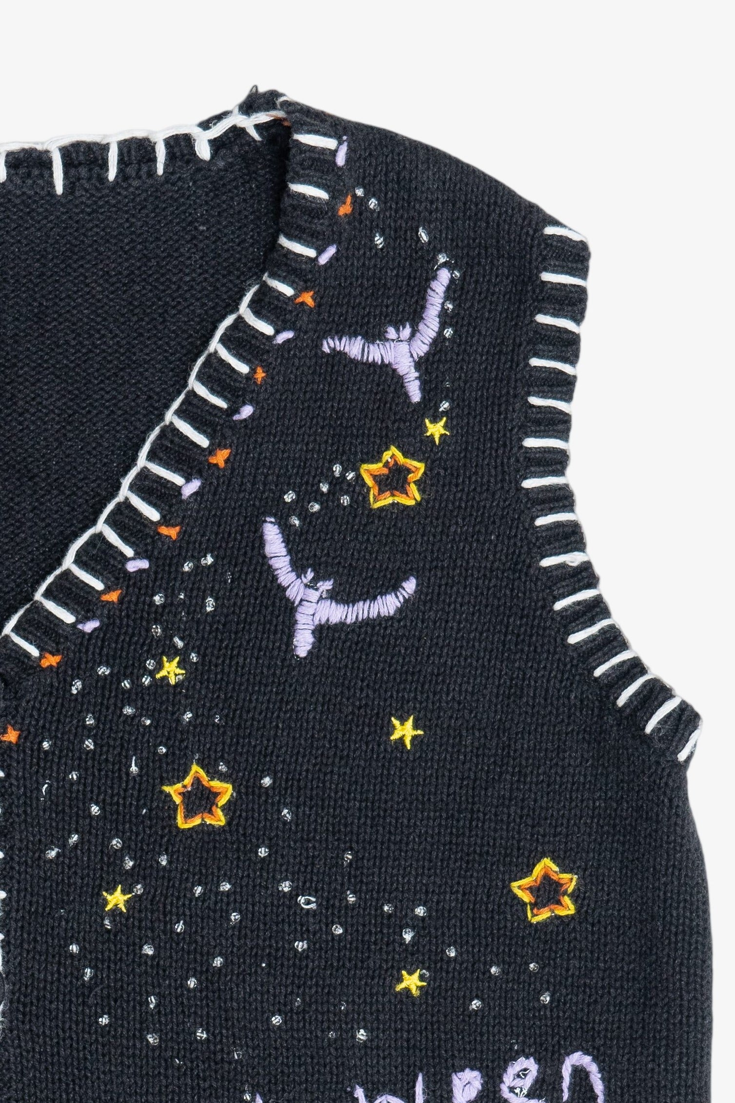 Vintage "Happy Halloween" Pumpkins & Starry Sky Vest (1990s)