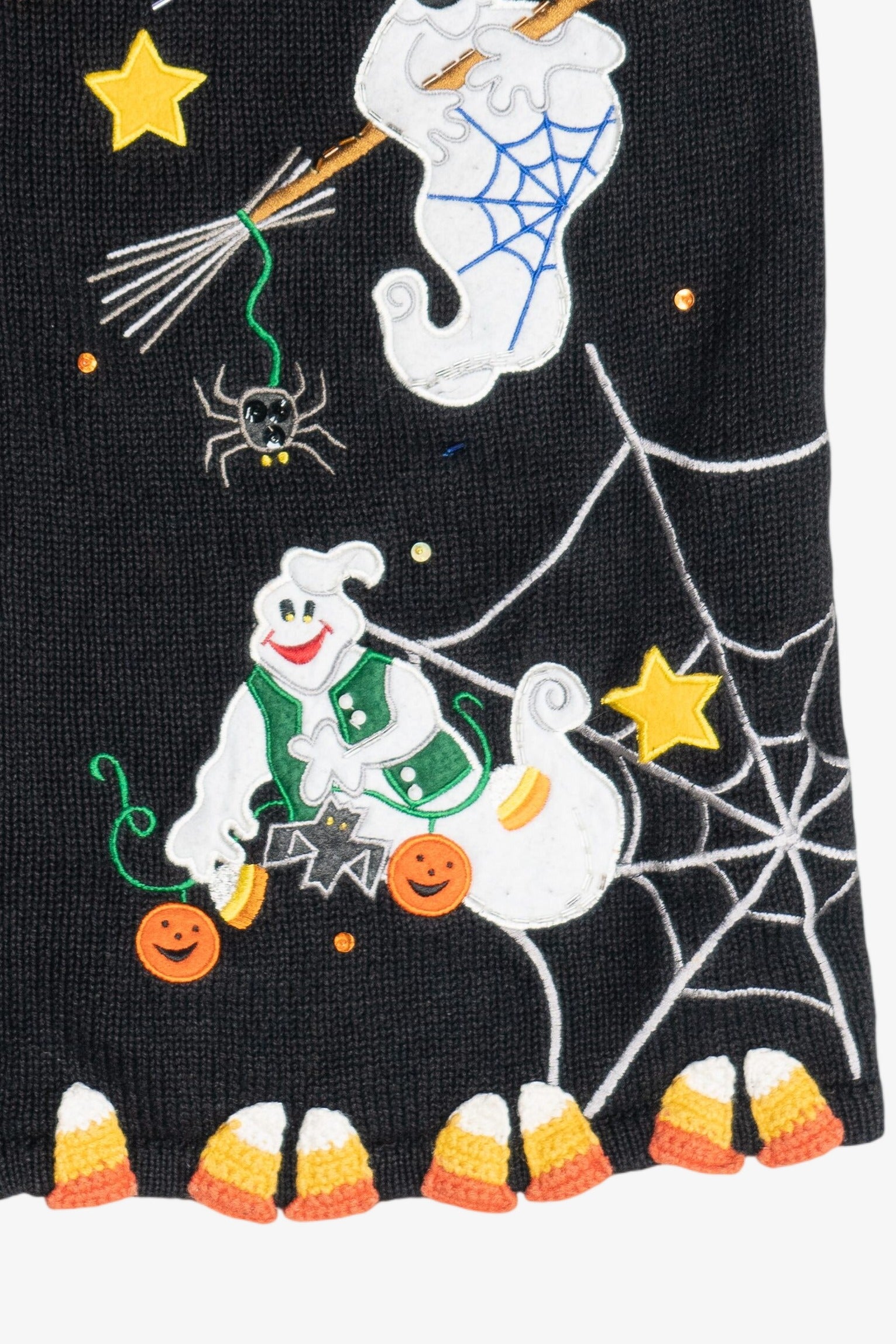 Vintage Ghosts & Candy Corn Halloween Vest (1990s)