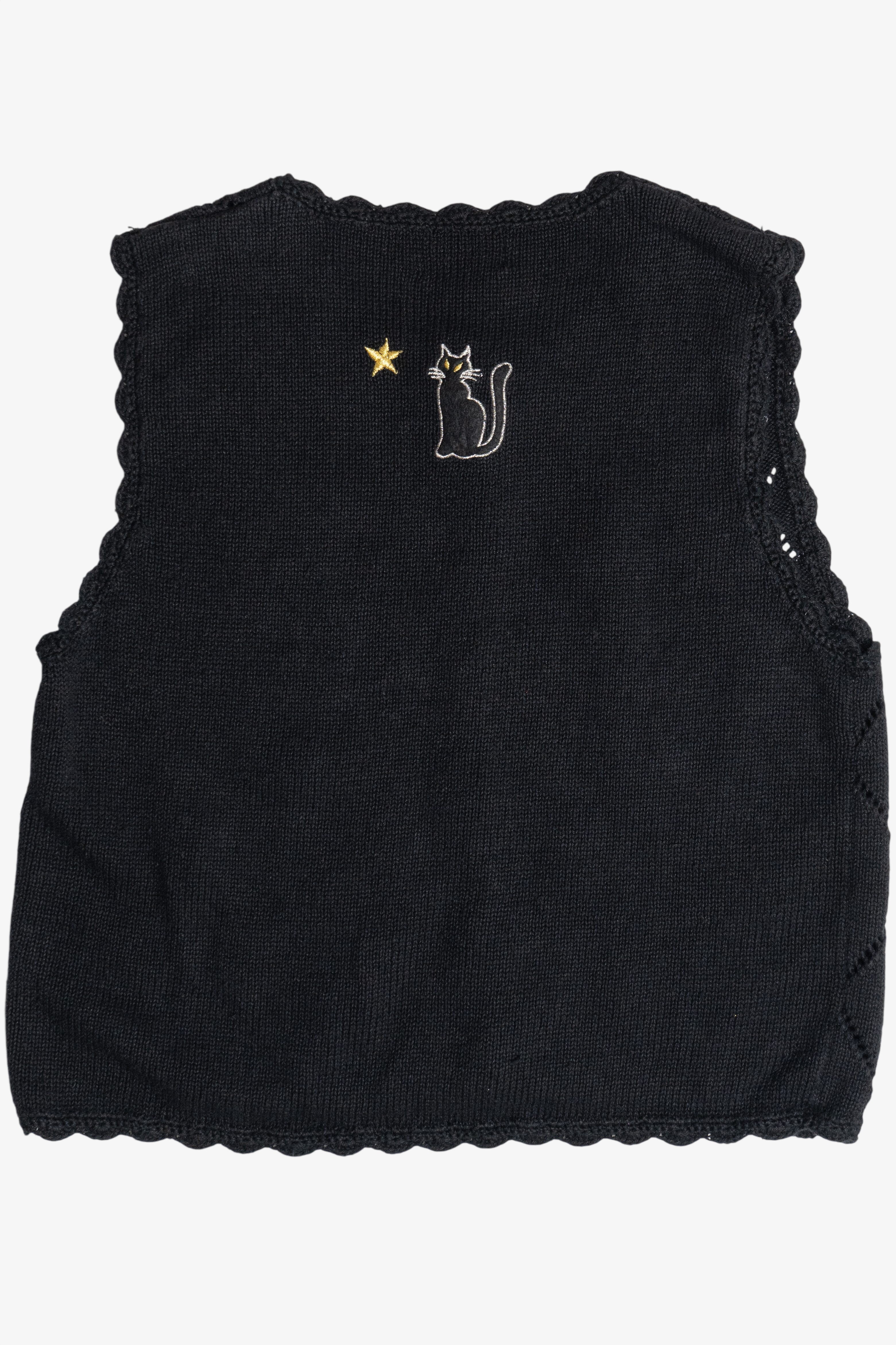 Vintage Crochet Applique Halloween Vest (1990s)
