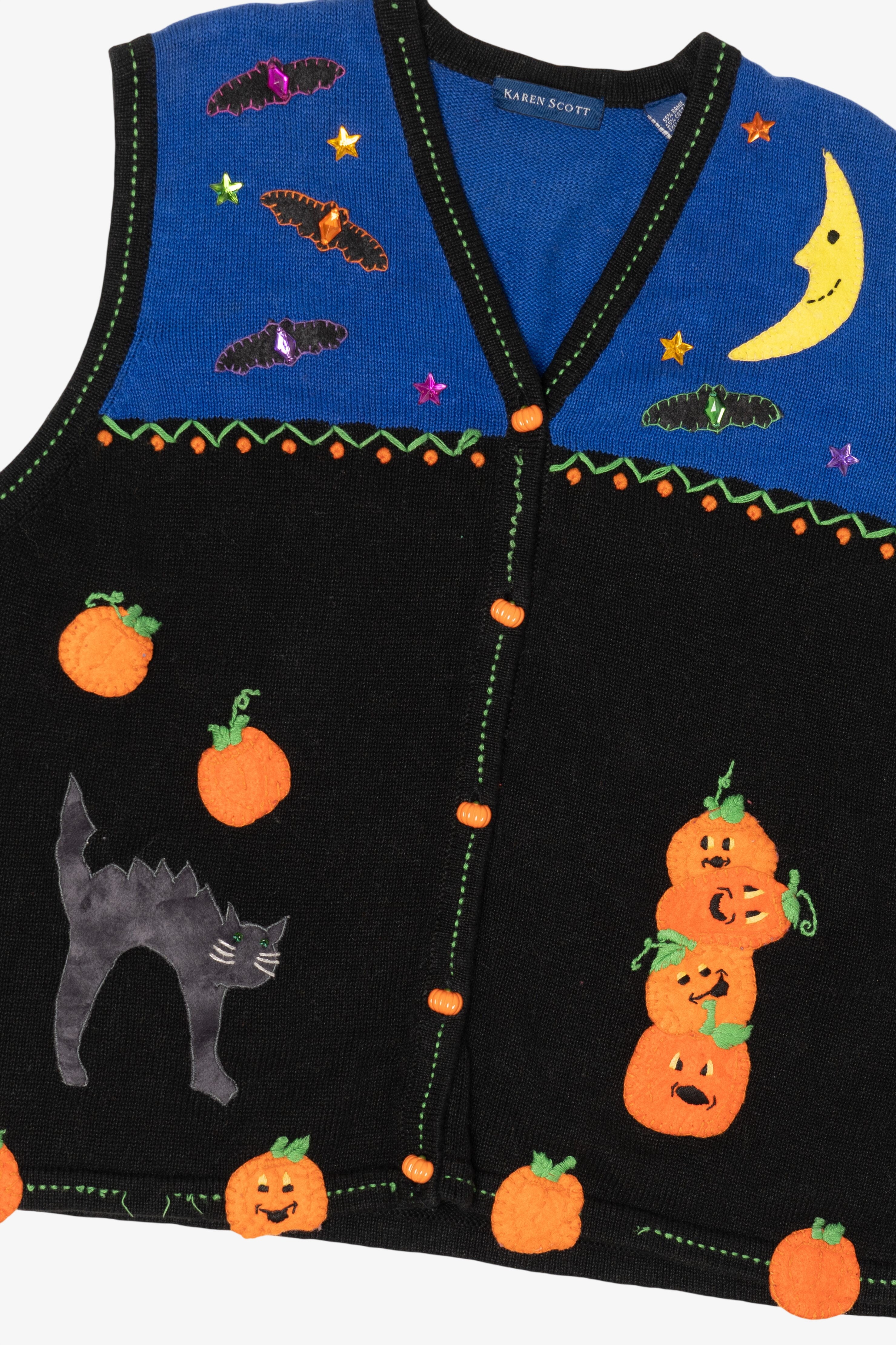 Vintage Karen Scott Halloween Autumn Vest (1990s)