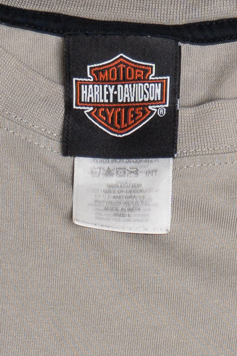 Harley Davidson Myrtle Beach Embroidered Text Long Sleeve Pocket T-Shirt