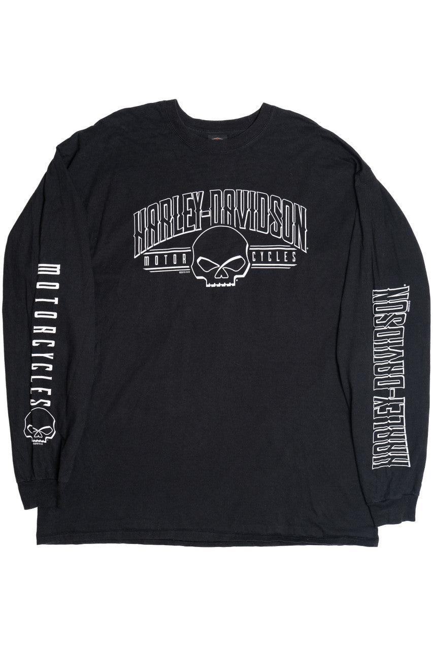 Harley Davidson Skull "Pacific Junction, Iowa" Long Sleeve T-Shirt (2010s)