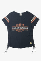 Harley Davidson Ribbon Laced Tied Sides T-Shirt 1016