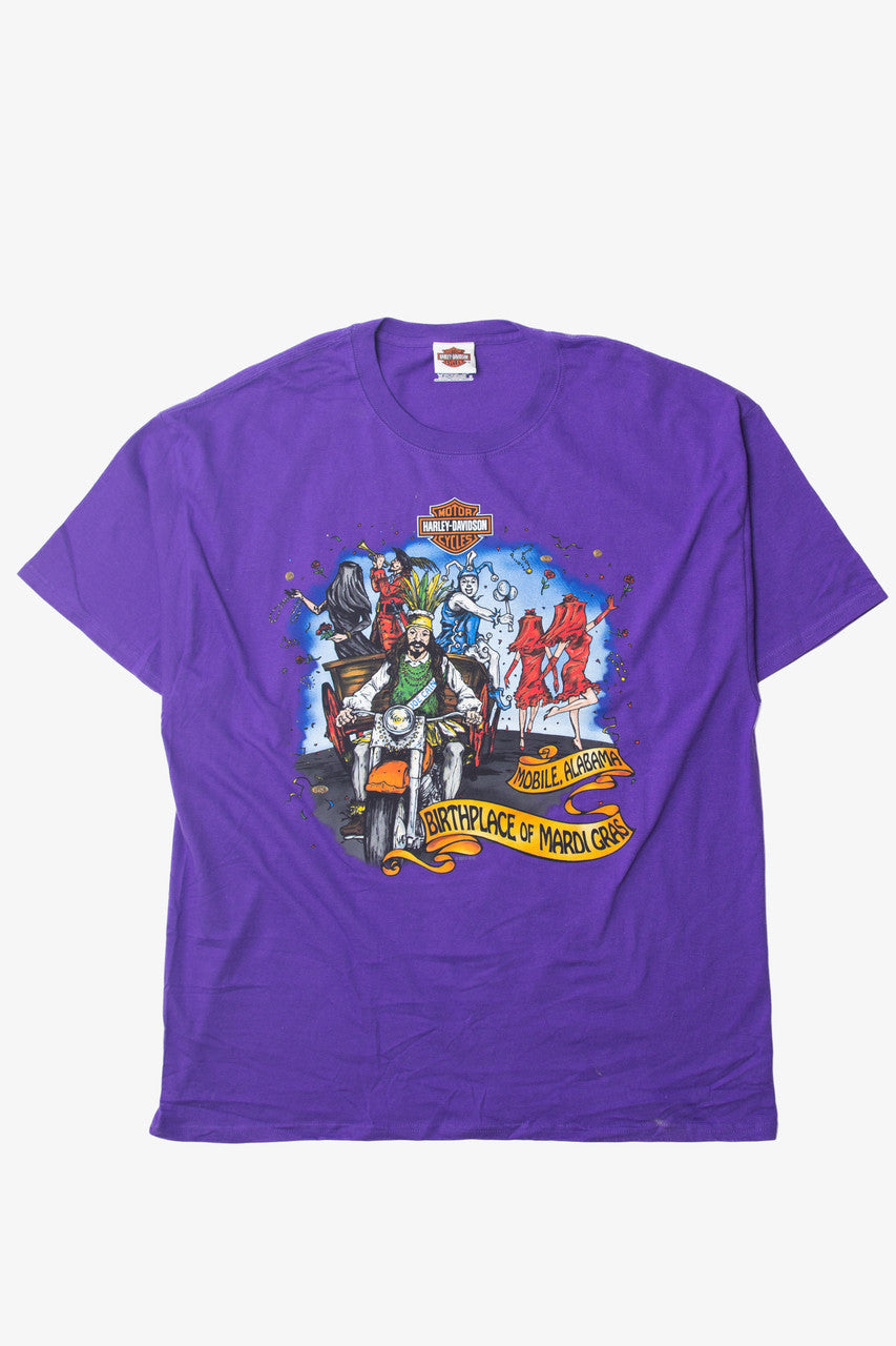  Purple Harley "Mobile, Alabama Birthplace Of Mardi Gras" Davidson T-Shirt (2010s) 