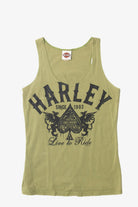  Harley Davidson Green Bejeweled Tank T-Shirt (2010s)
