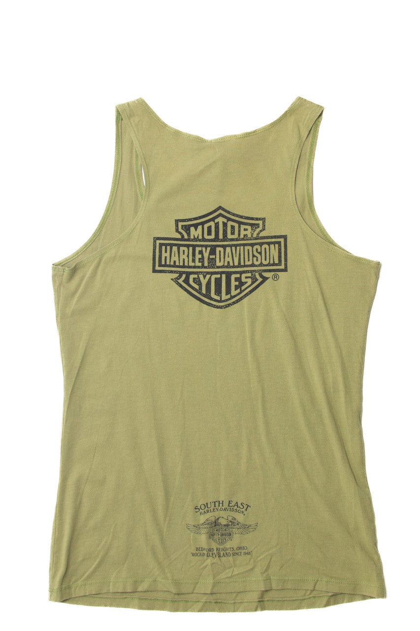  Harley Davidson Green Bejeweled Tank T-Shirt (2010s)