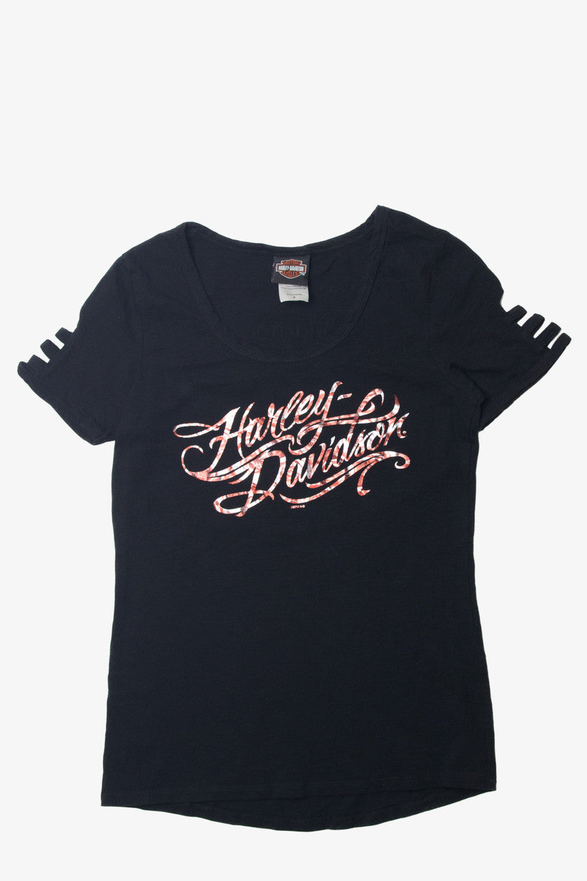 Sleeve Cut Out Harley Davidson T-Shirt (2010s) 