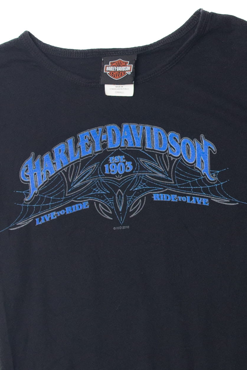  "Live To Ride Ride To Live" Harley Davidson T-Shirt (2010s)