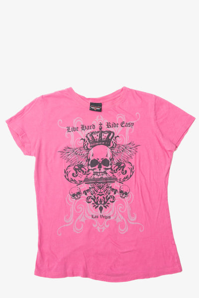 Harley-Davidson ラスベガス Tシャツ XL ピンク Live Hard Ride Easy