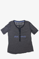   Harley Davidson Quarter Button Up Mesh Stitch Sleeve T-Shirt