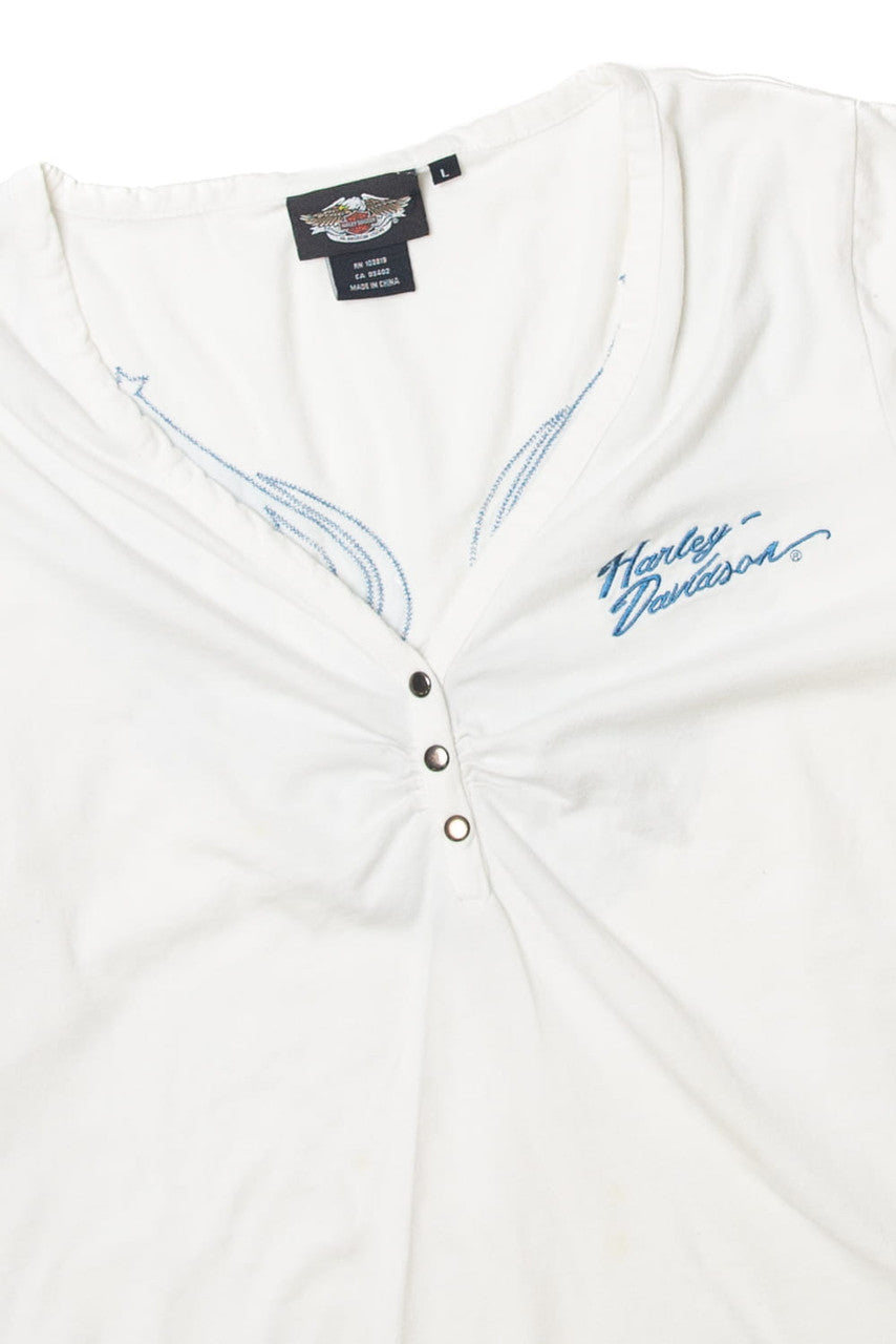   Harley Davidson Quarter button Up T-Shirt