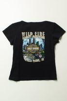 Vintage Wrap Button-Up Wild Fire Harley Davidson T-Shirt (2004)