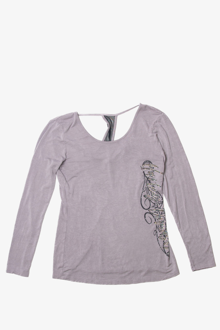  Harley Davidson Bejeweled Open Back T-Shirt