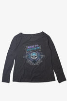   Harley Davidson Skull Heart Long Sleeve T-Shirt